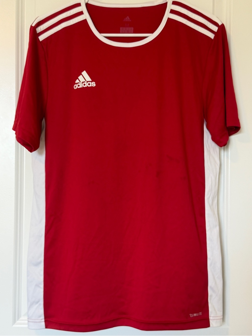adidas Men’s Red Soccer Jersey with White Accents